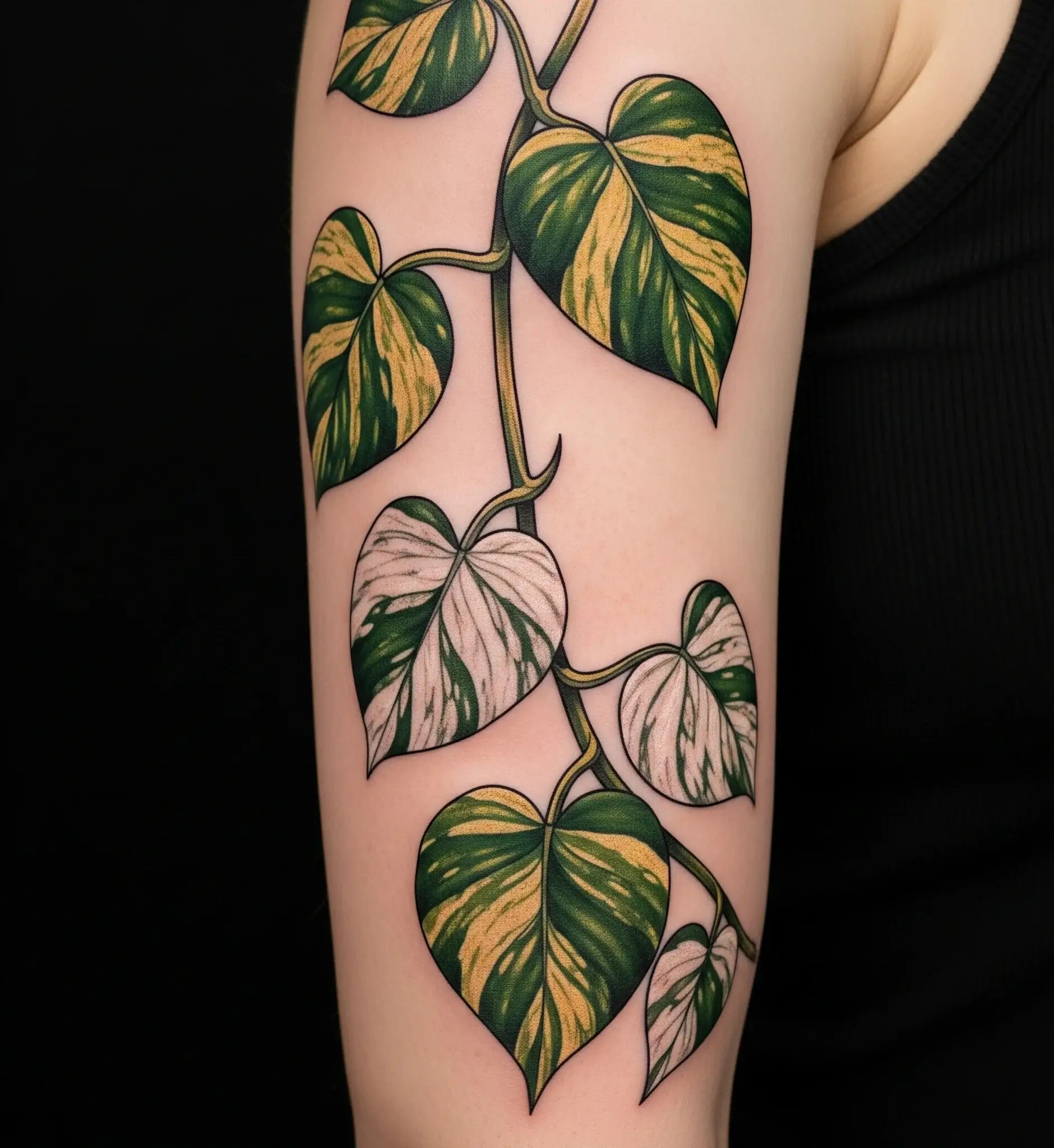 Realistic Pothos Tattoo