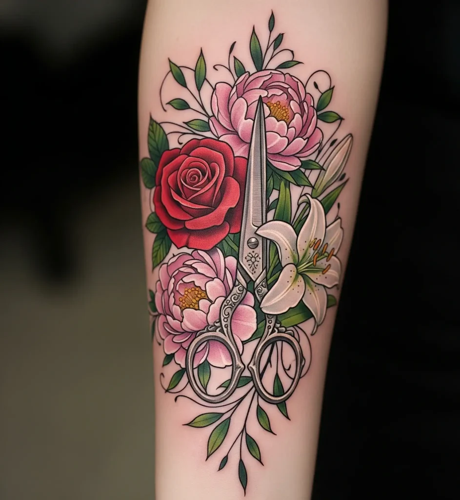 Scissors with Floral Accents