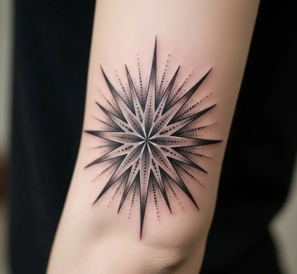 Starburst Elbow Tattoo