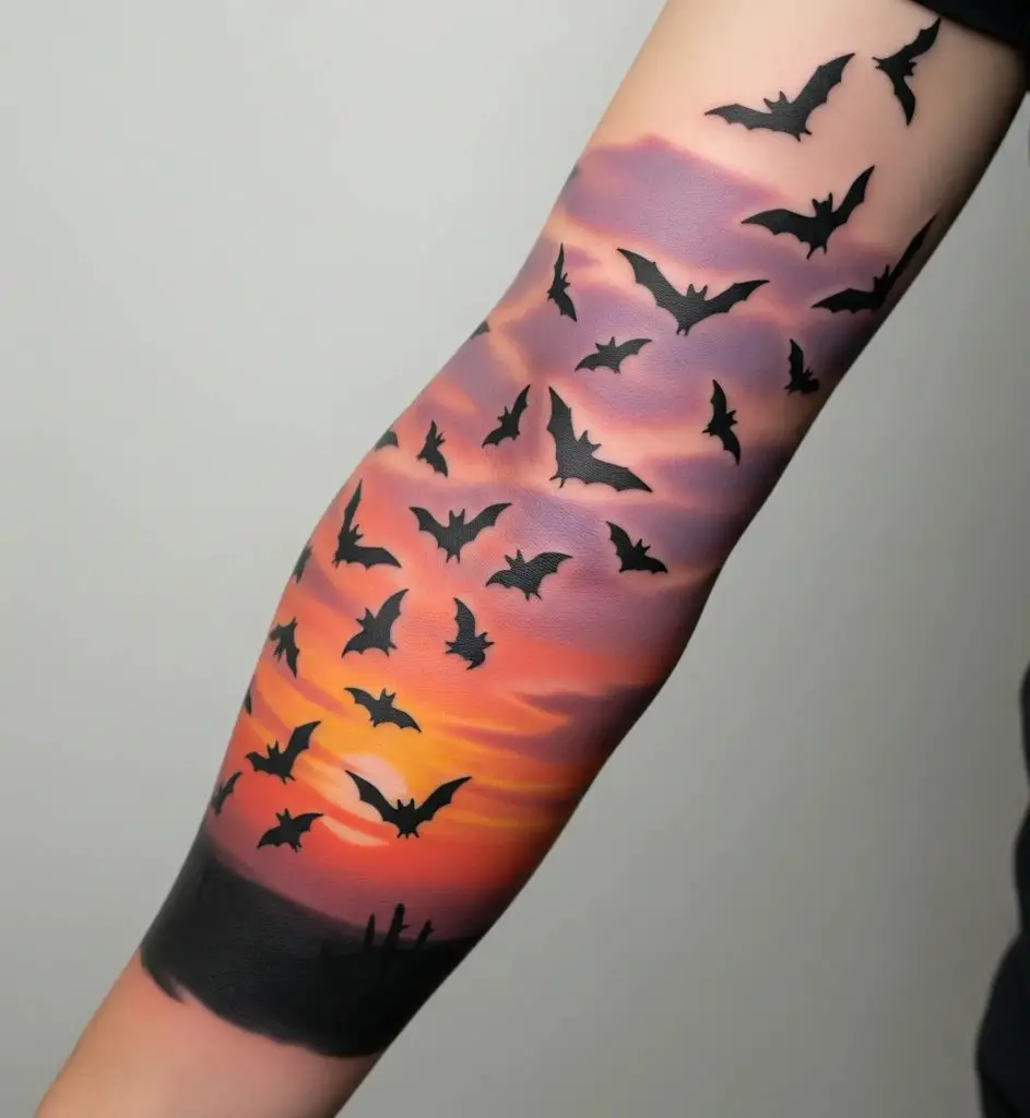 Sunset Bat Scene