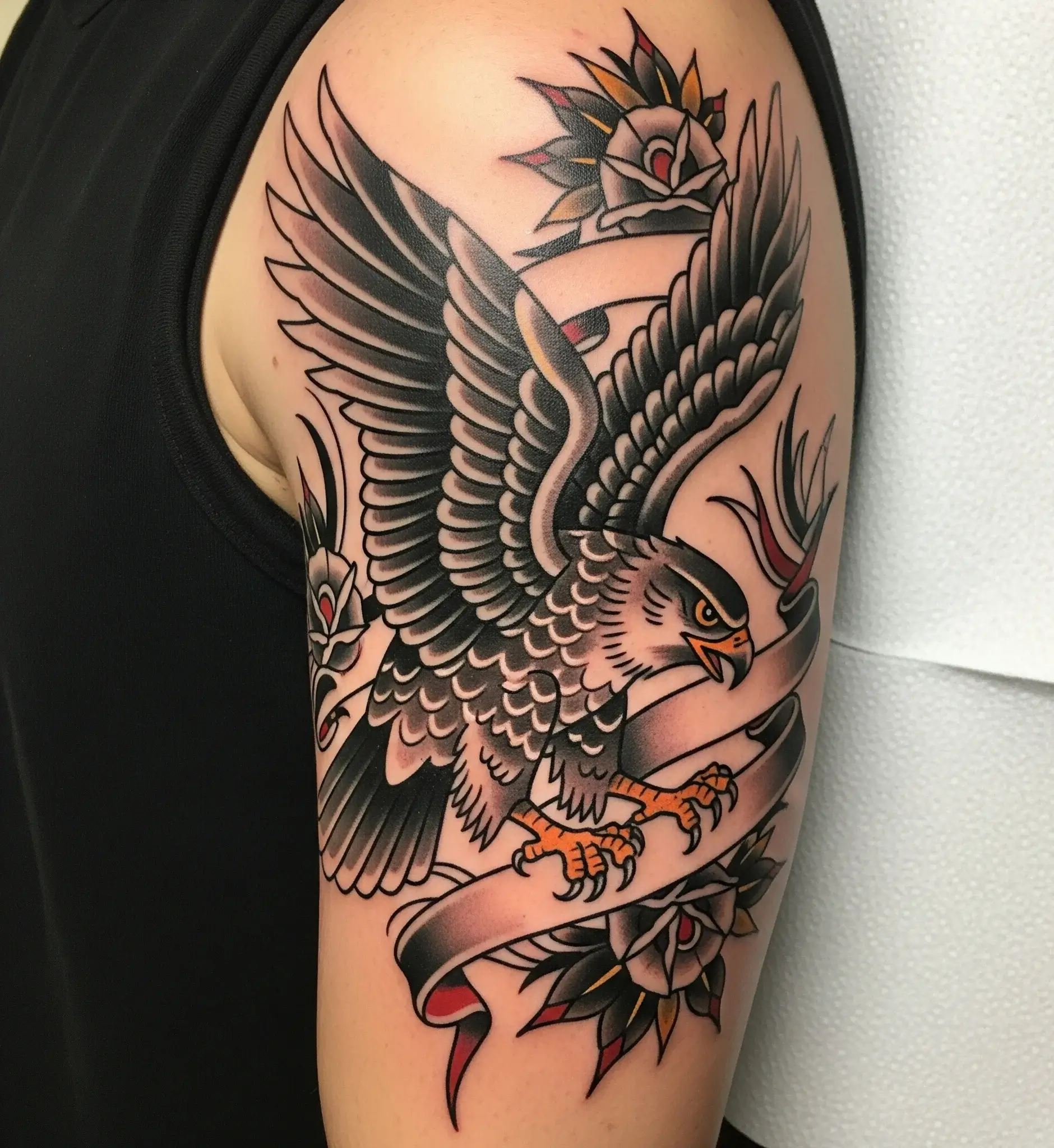 Traditional Hawk Tattoo