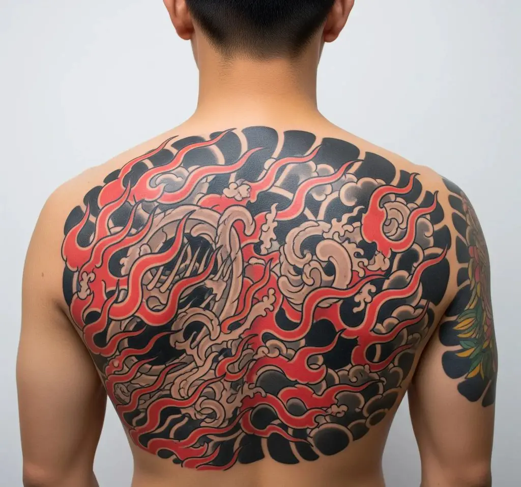 Traditional Japanese Flame Backpiece