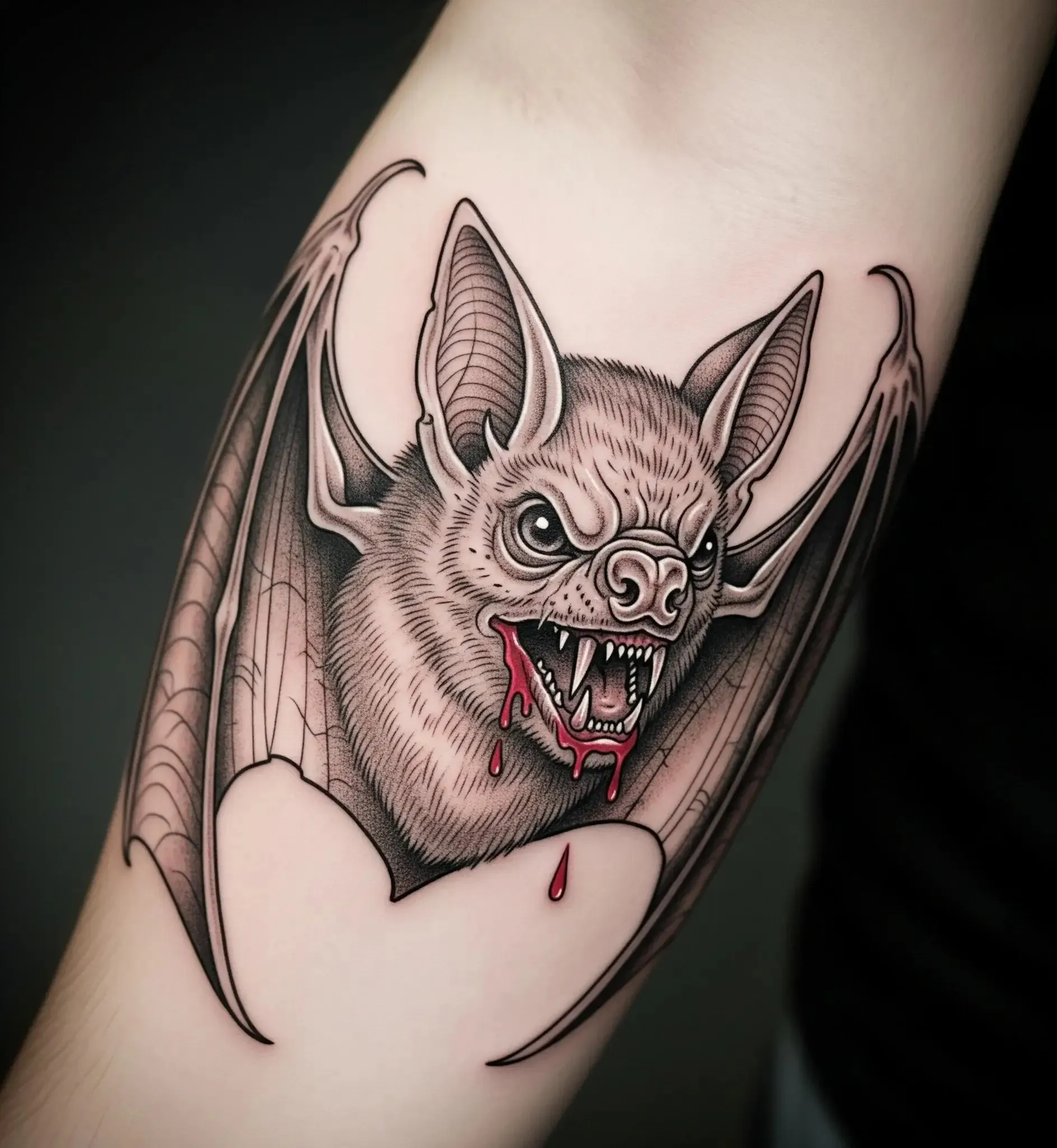 Vampire Bat with Fangs