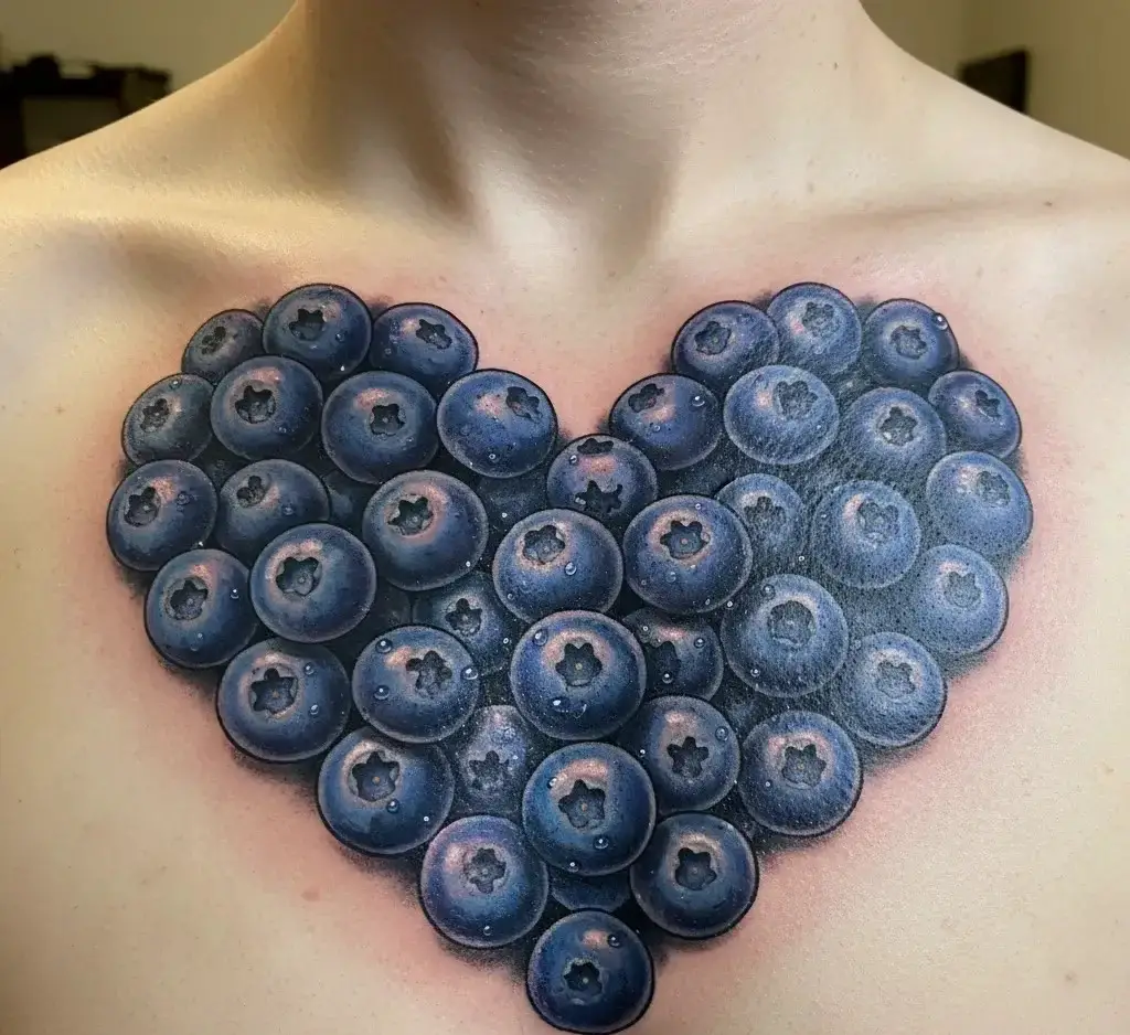 Blueberry Heart Shape