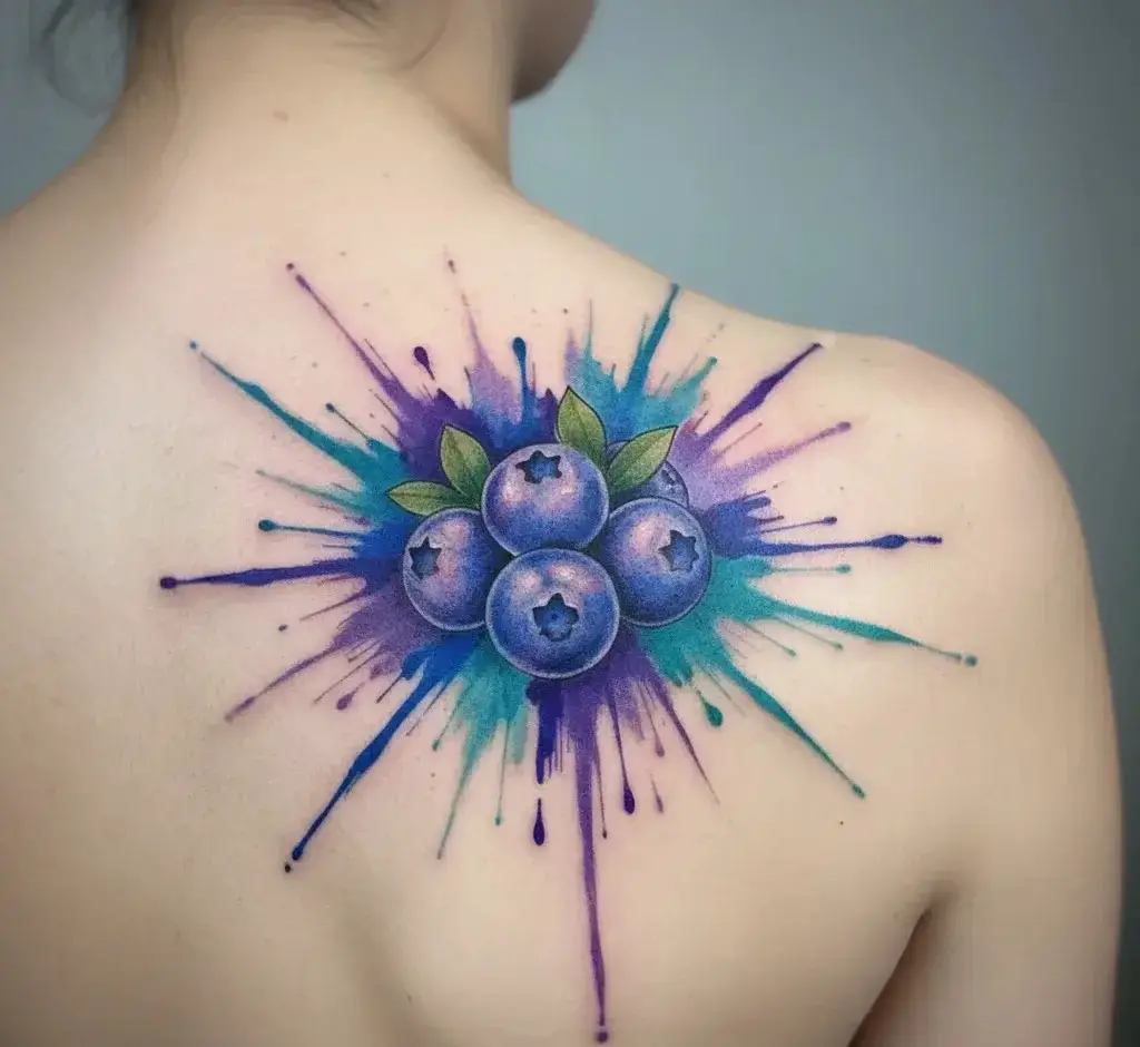 Blueberry Watercolor Splash