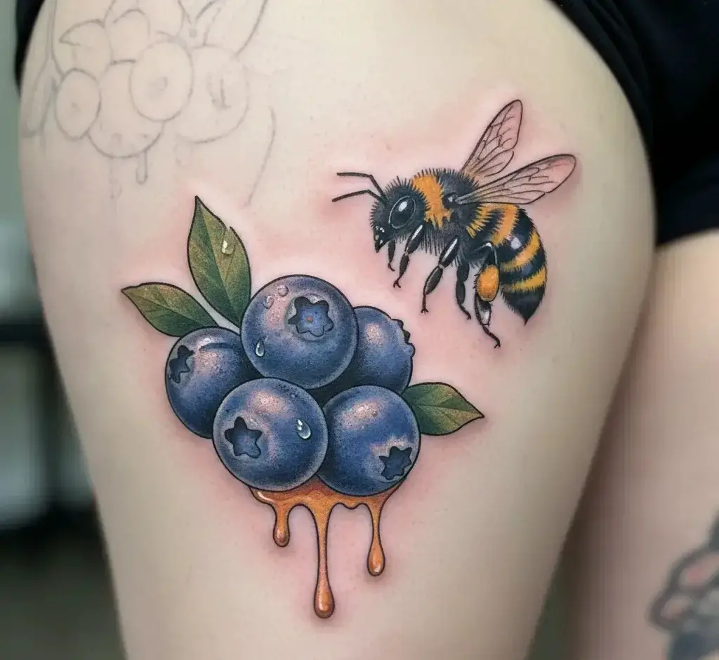 Blueberry with Honeybee