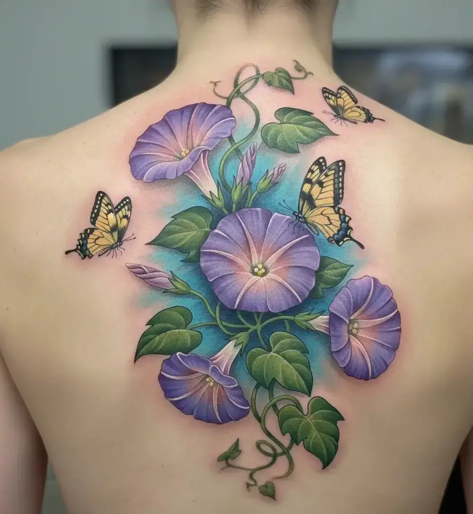 Butterflies and Morning Glories