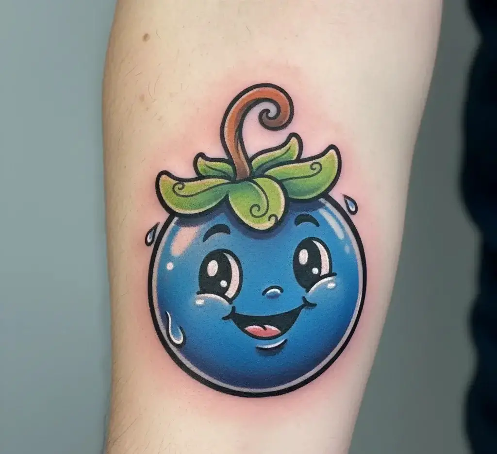Cartoon-Style Blueberry