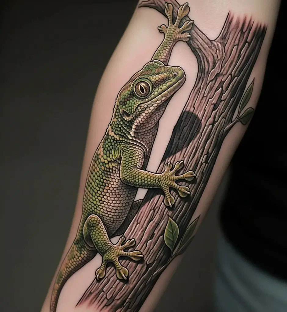 Climbing Gecko Tattoo