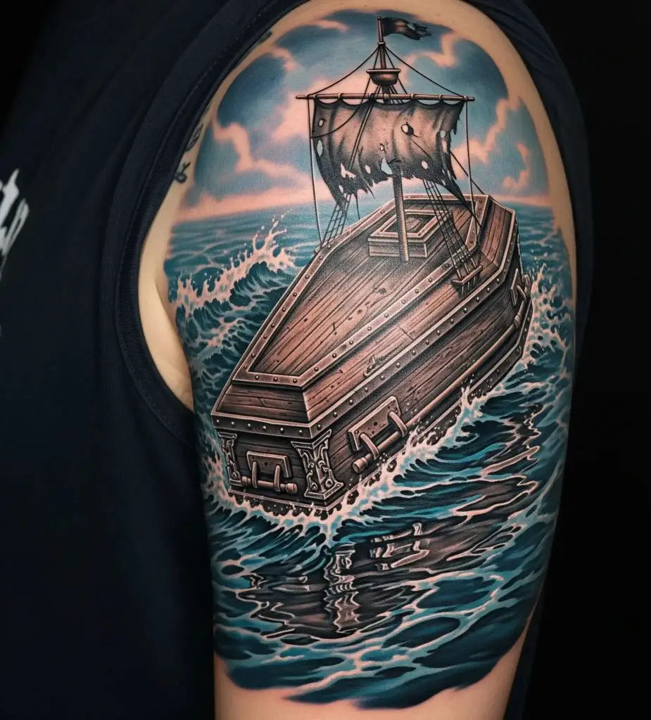 Coffin as a Ship at Sea