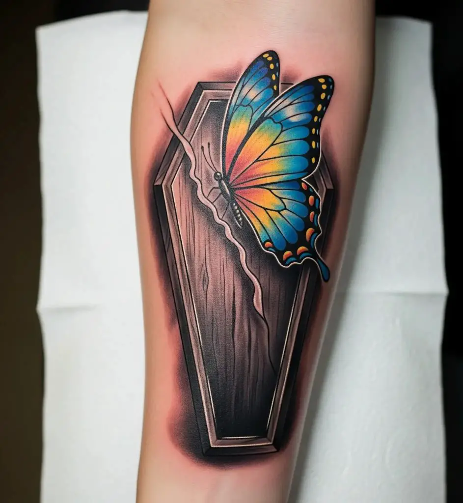 Coffin with a Butterfly Emerging
