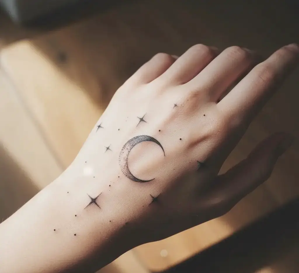 Crescent Moon with Stars