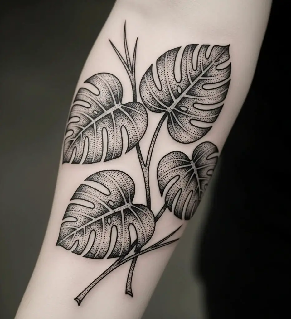Dotwork Monstera