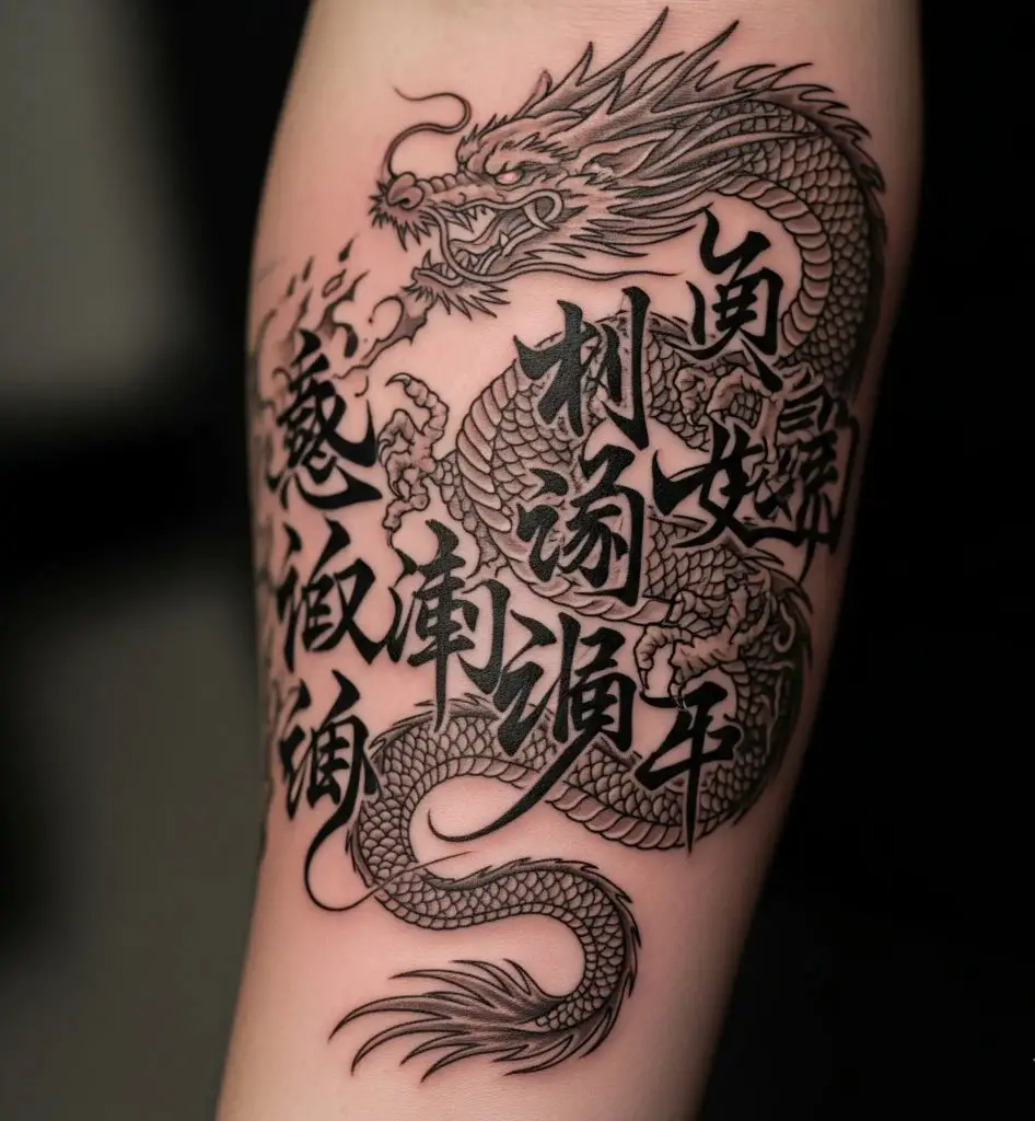 Dragon with Calligraphy