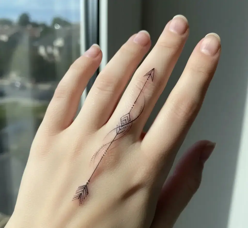 Elegant Arrow on a Finger or Back of Hand