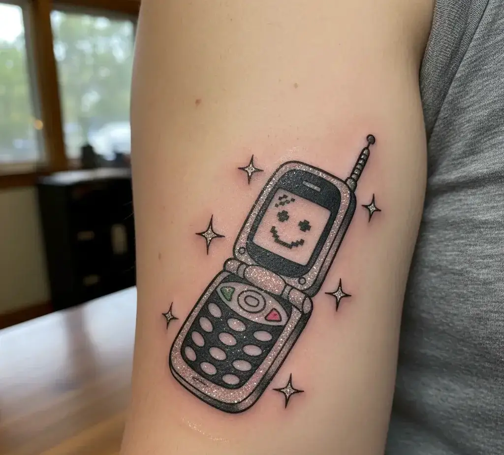 Flip Phone Tattoo