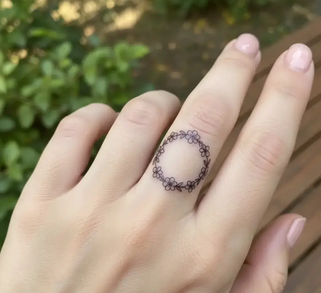 Floral Ring Tattoo
