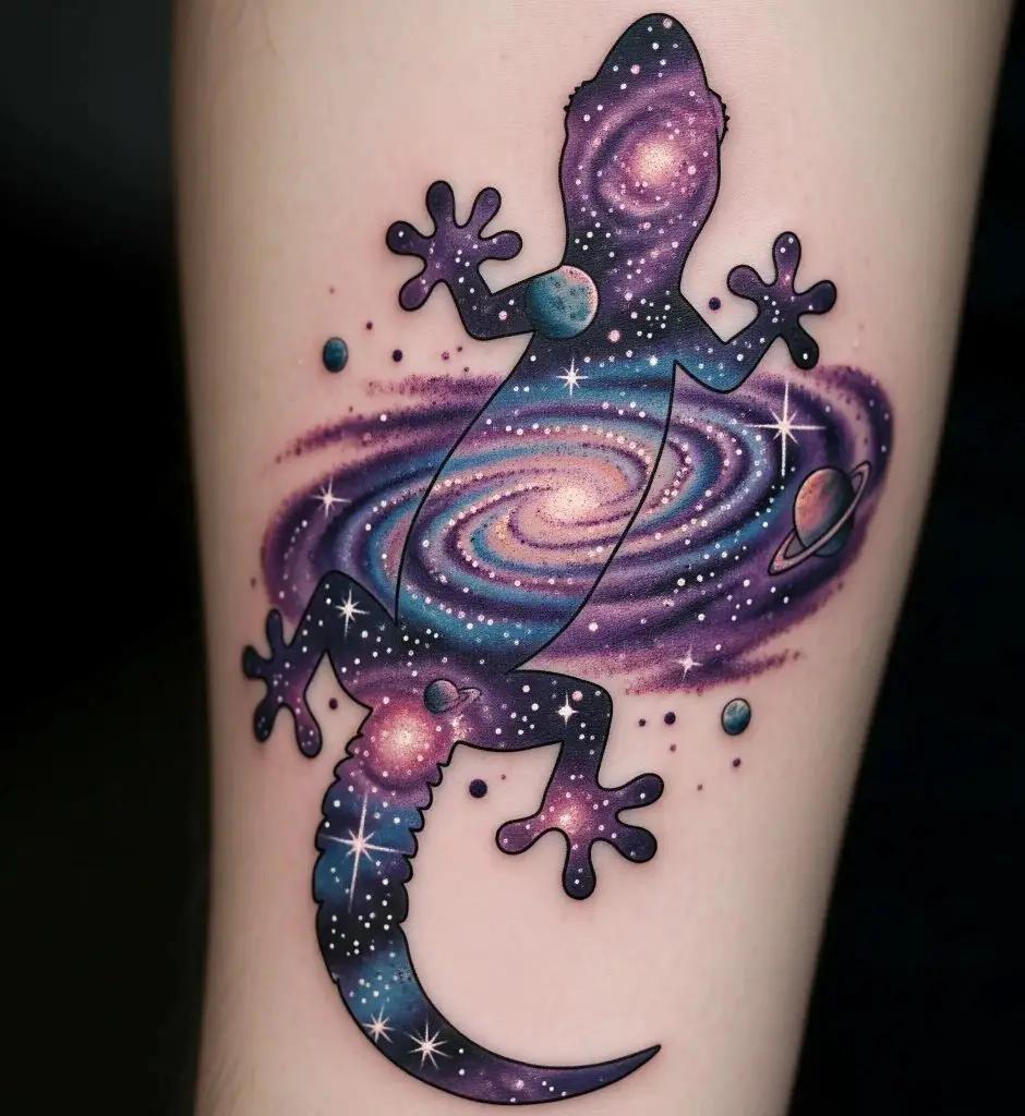 Galaxy Gecko Tattoo