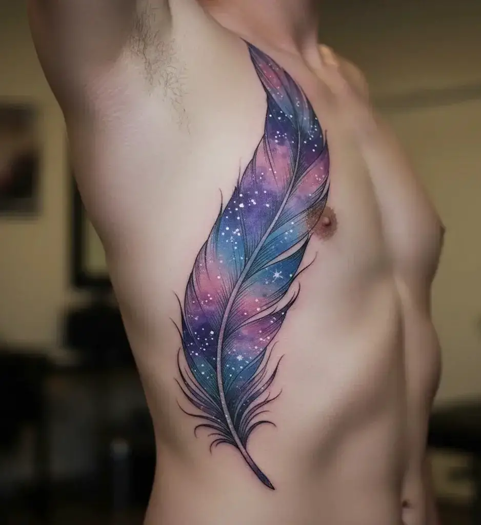 Galaxy-Themed Feather
