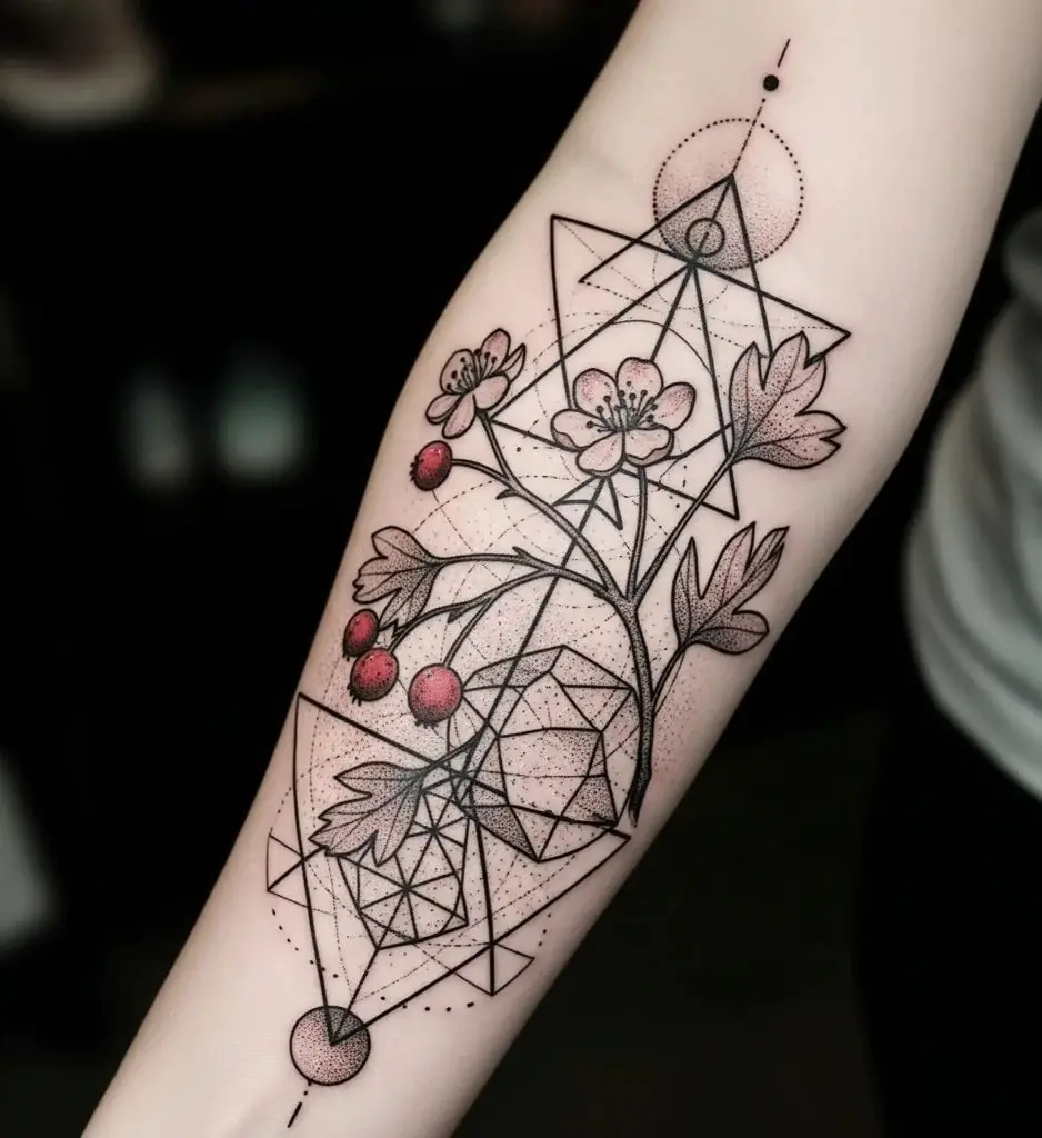 Geometric Hawthorne Tattoo
