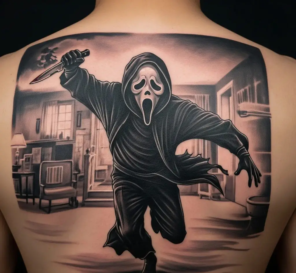 Ghostface in a Scene from Scream