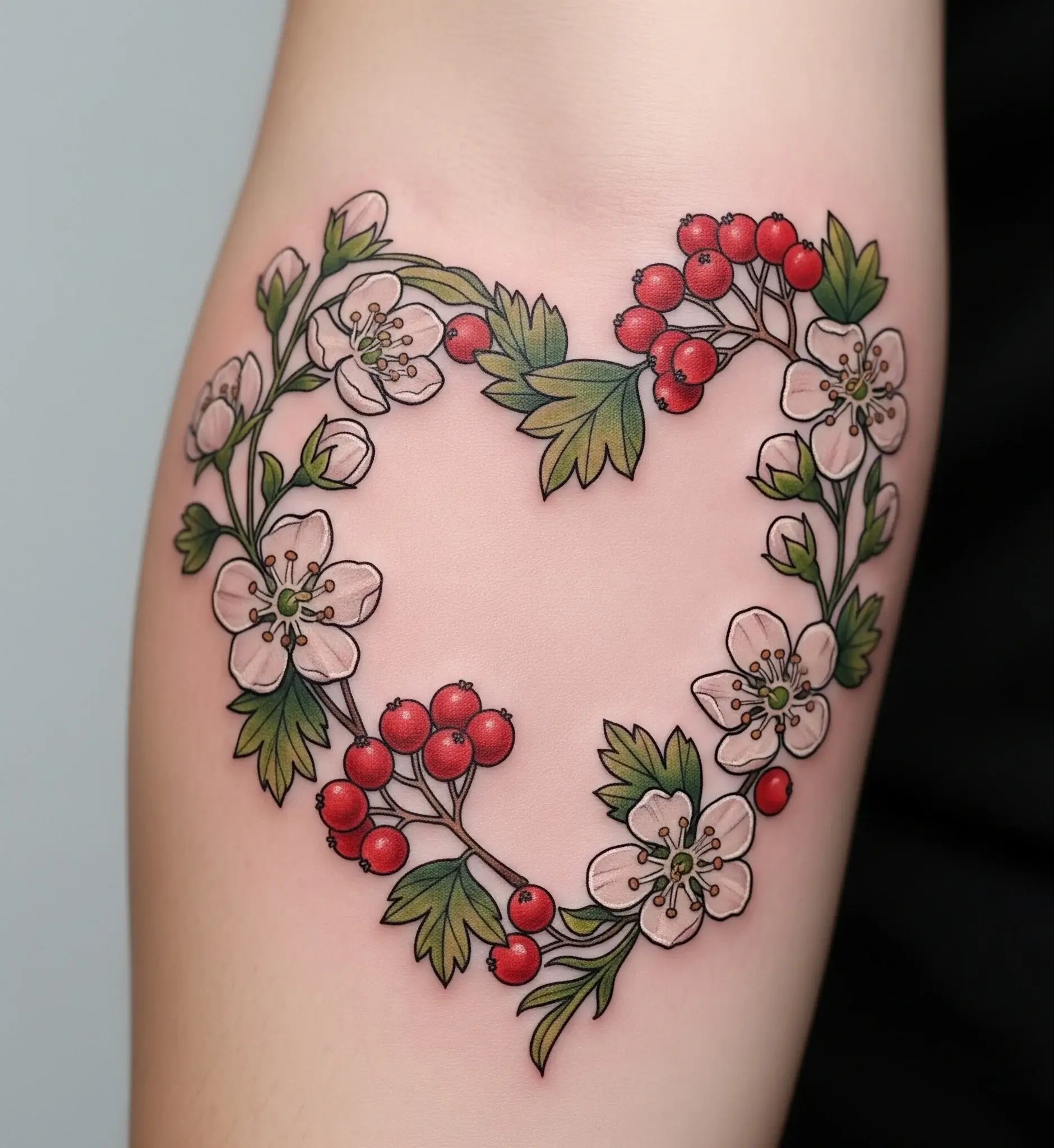 Hawthorne Heart Tattoo