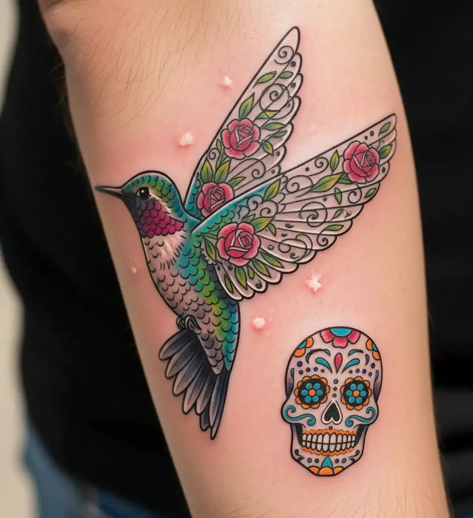 Hummingbird and Sugar Skull
