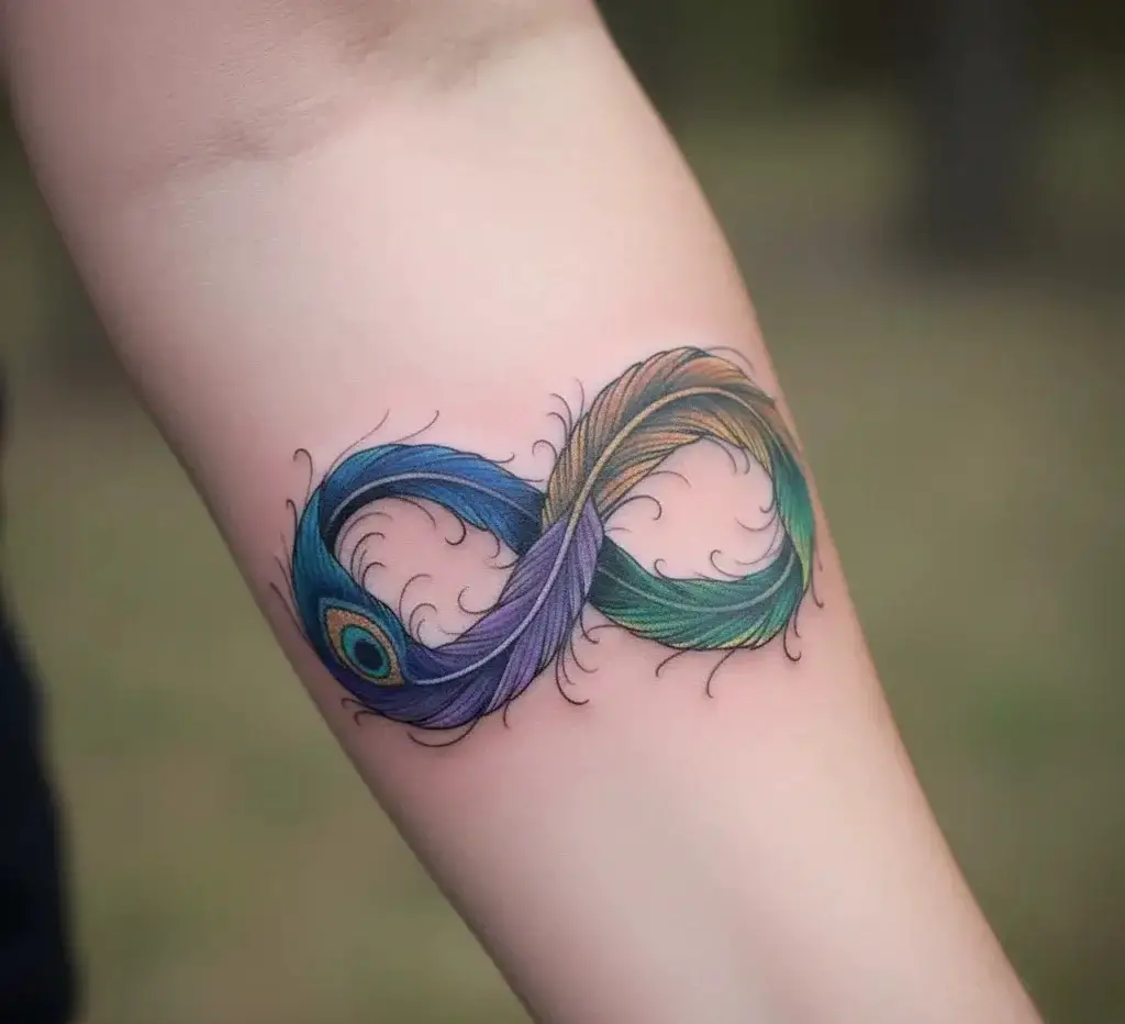 Infinity Symbol with a Feather Loop