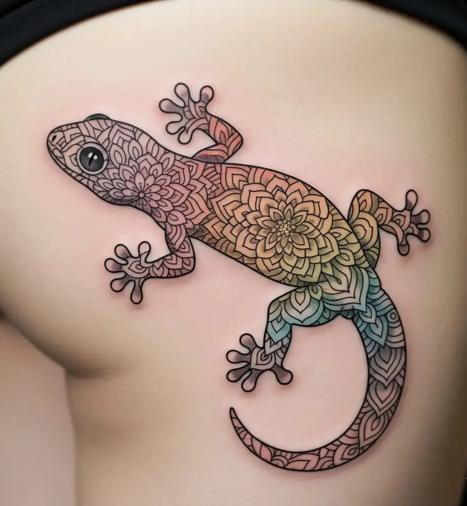 Mandala Gecko Tattoo
