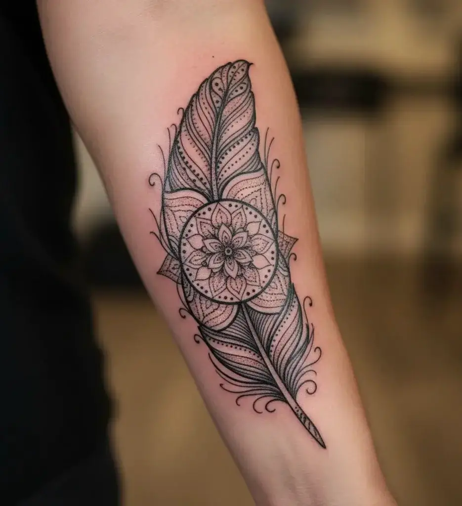 Mandala-Style Feather