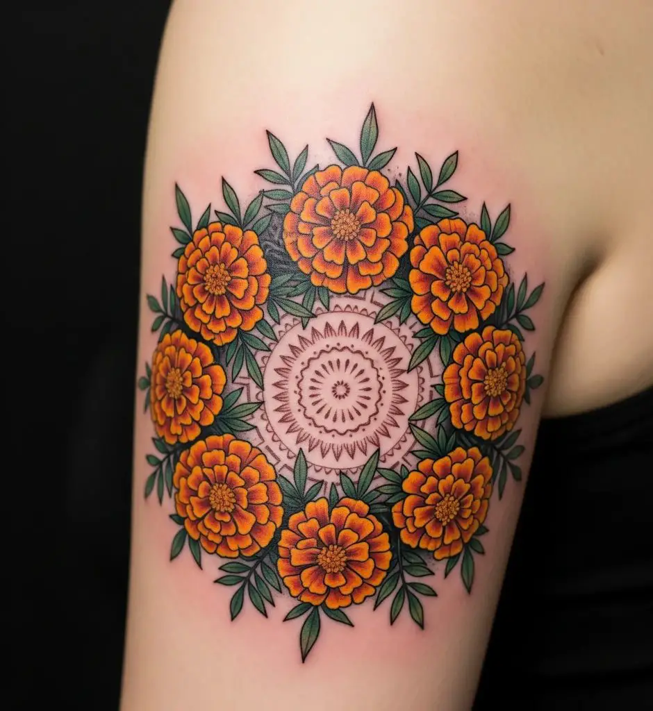 Marigold (Cempasúchil) Mandala
