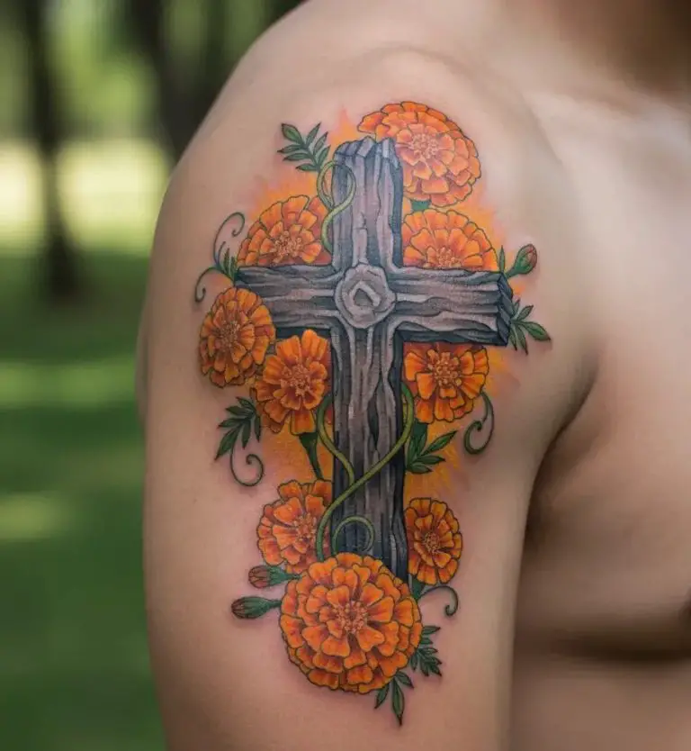 17 Stunning Flower Cross Tattoo Designs Full Of Meaning