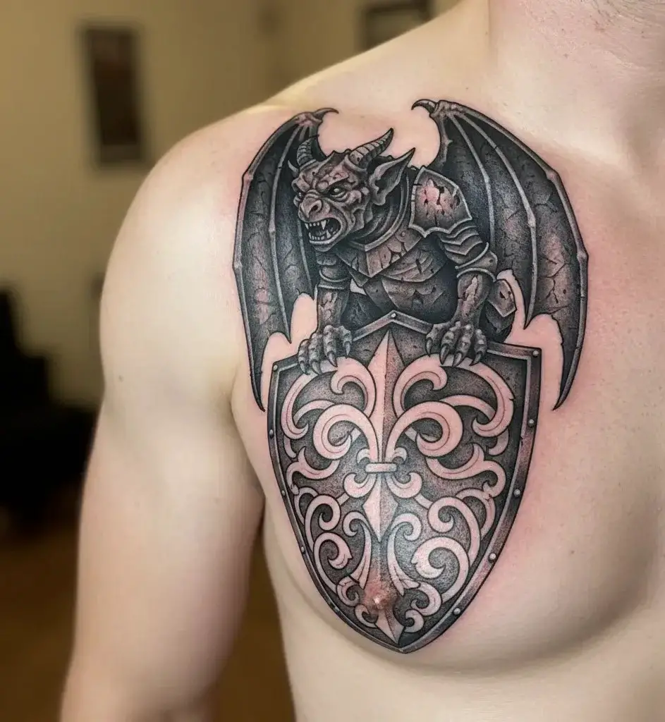 Medieval Shield with Gargoyle