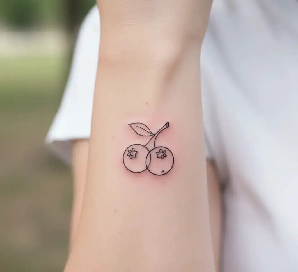 Minimalist Blueberry Outline