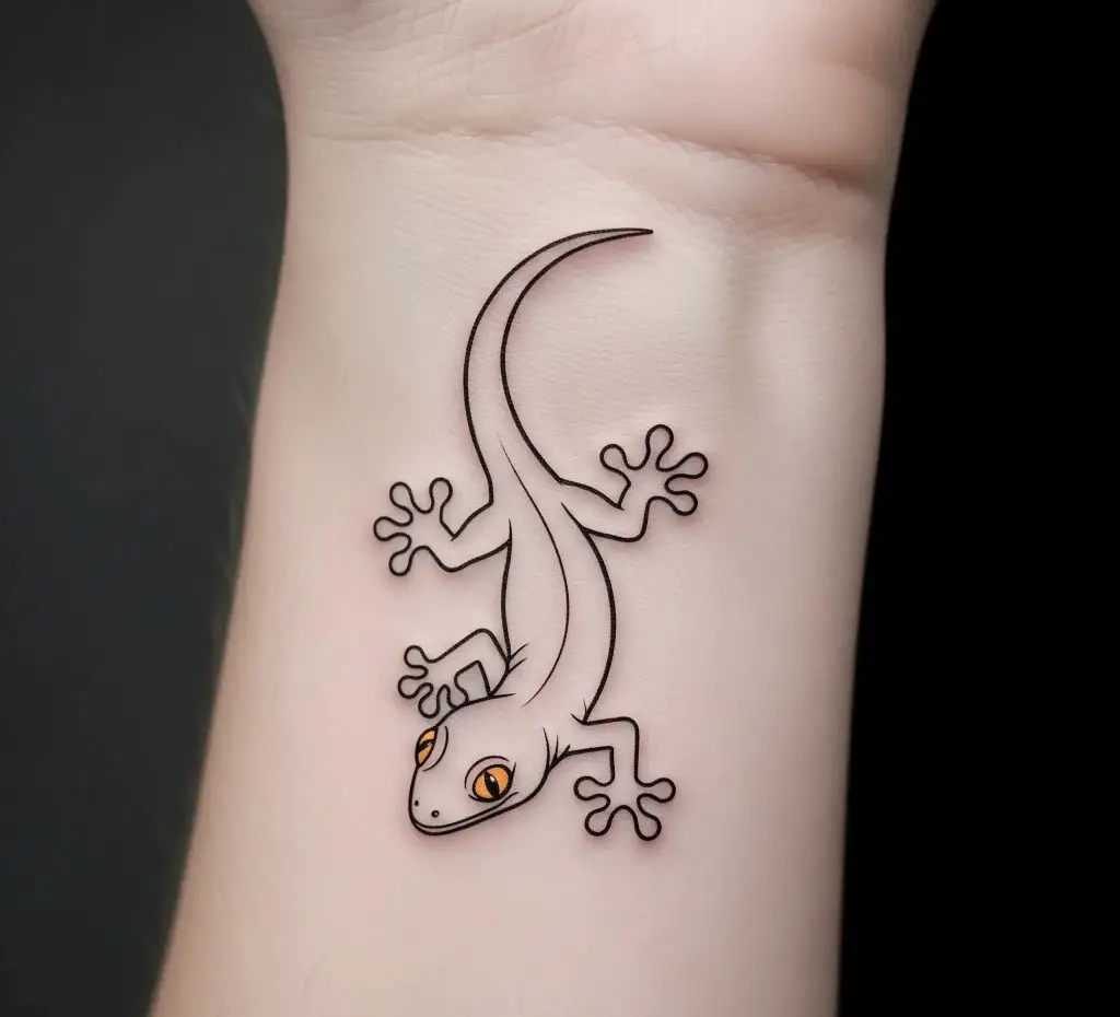 Minimalist Gecko Tattoo