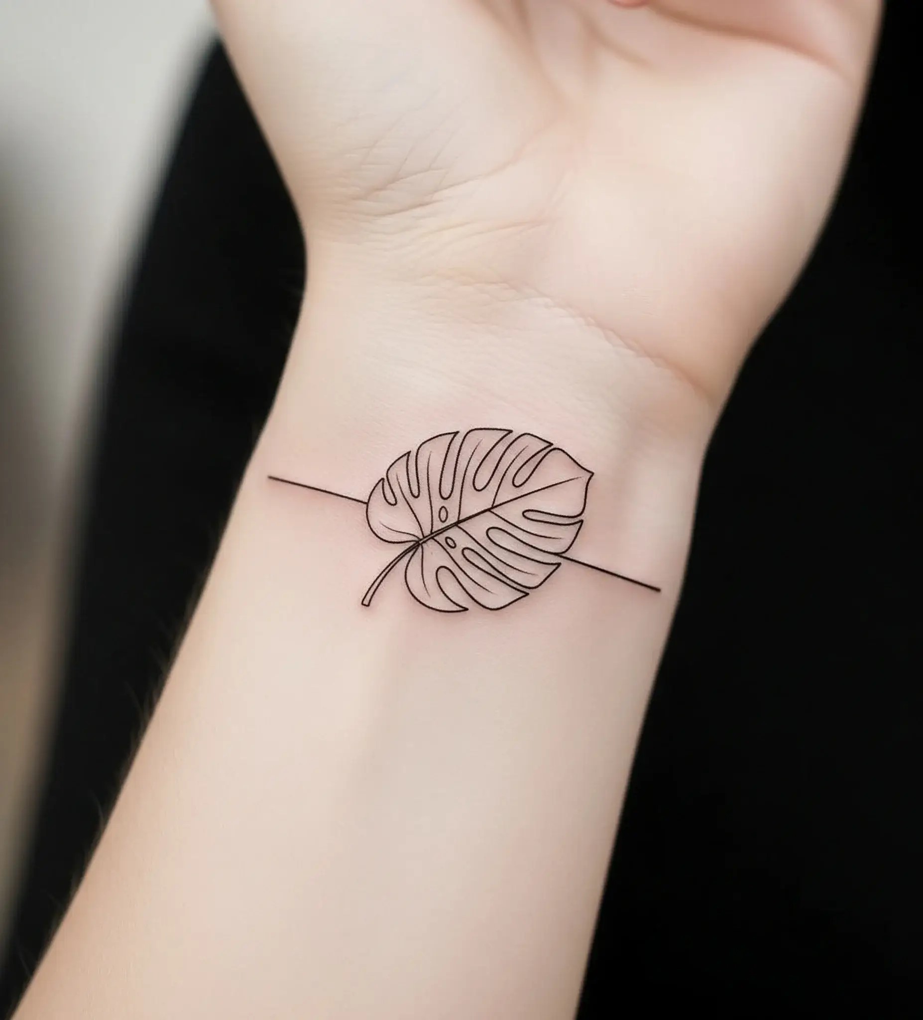 Minimalist Monstera Outline