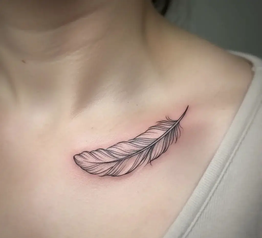 Minimalist Outline Feather
