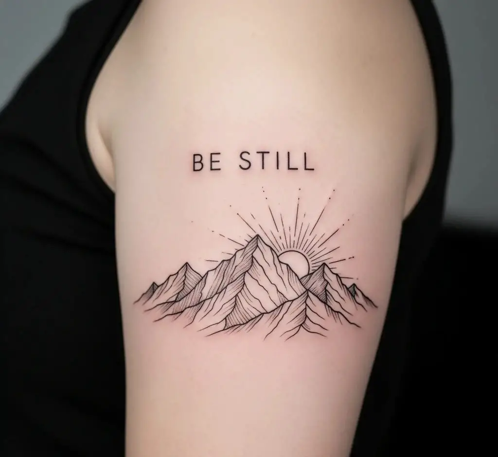 Mountains and Sunrise Silhouette