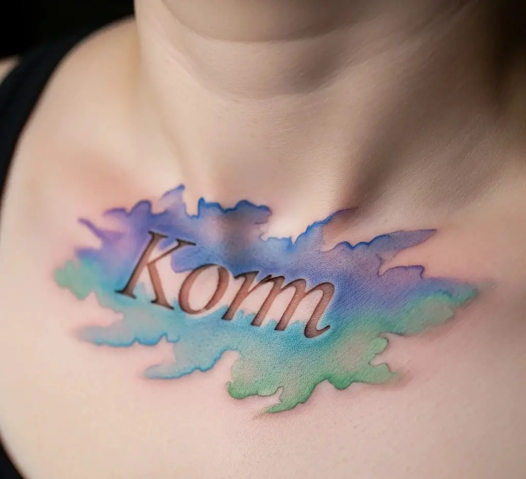 Negative Space Name Tattoo