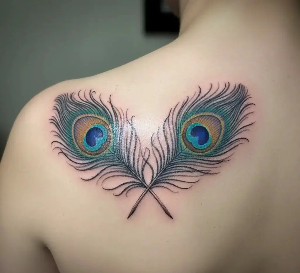 Pair of Crossing Feathers