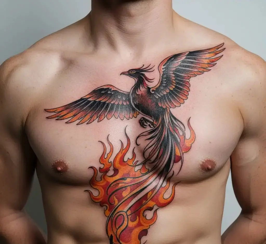 Phoenix Rising From Flames