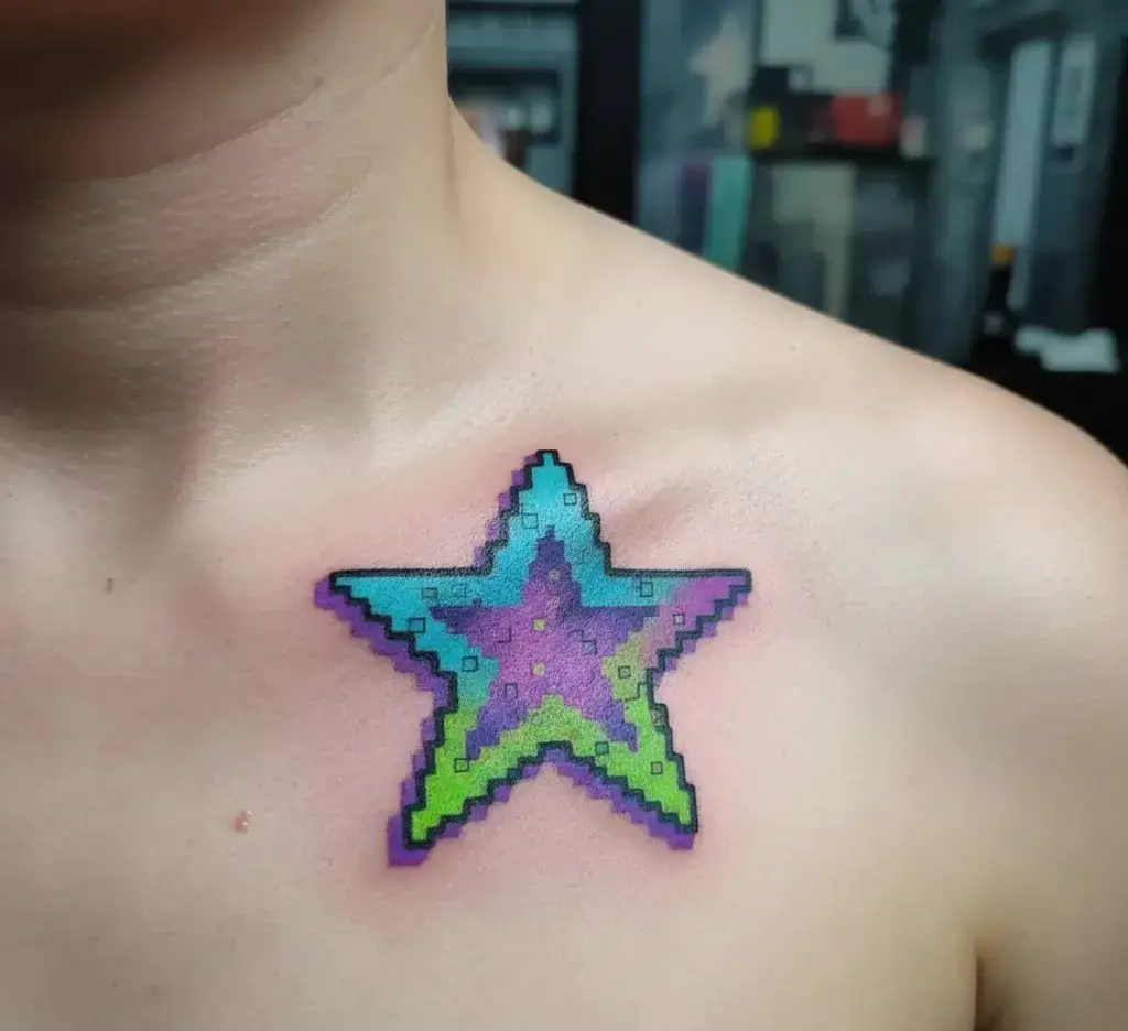 Pixel Star Tattoo