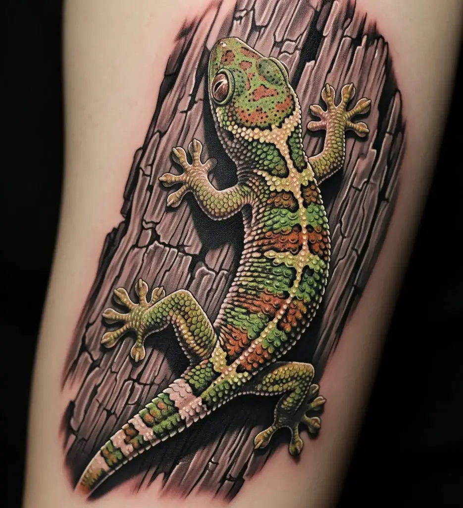 Realistic Gecko Tattoo
