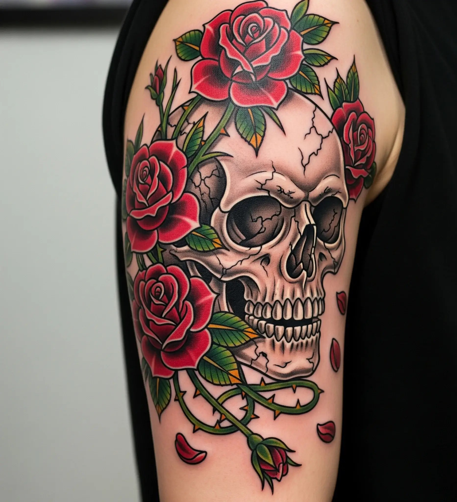 Skull and Roses Tattoo