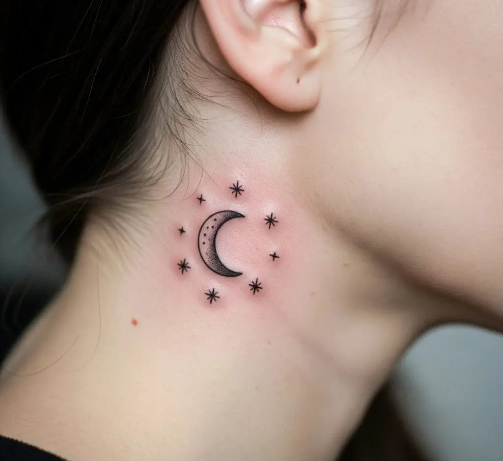 Small Crescent Moon with Stars