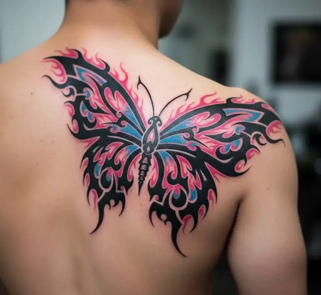 Tribal Butterfly Tattoo