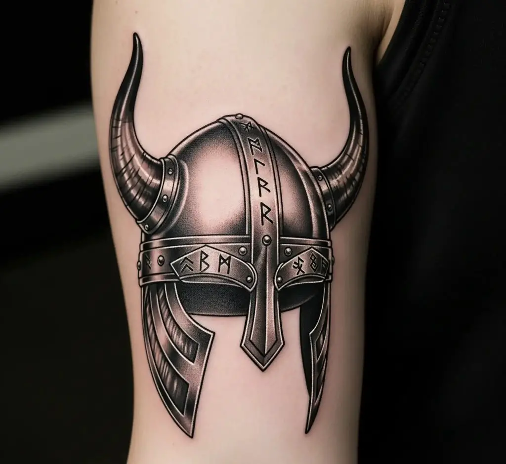 Viking Helmet Tattoo