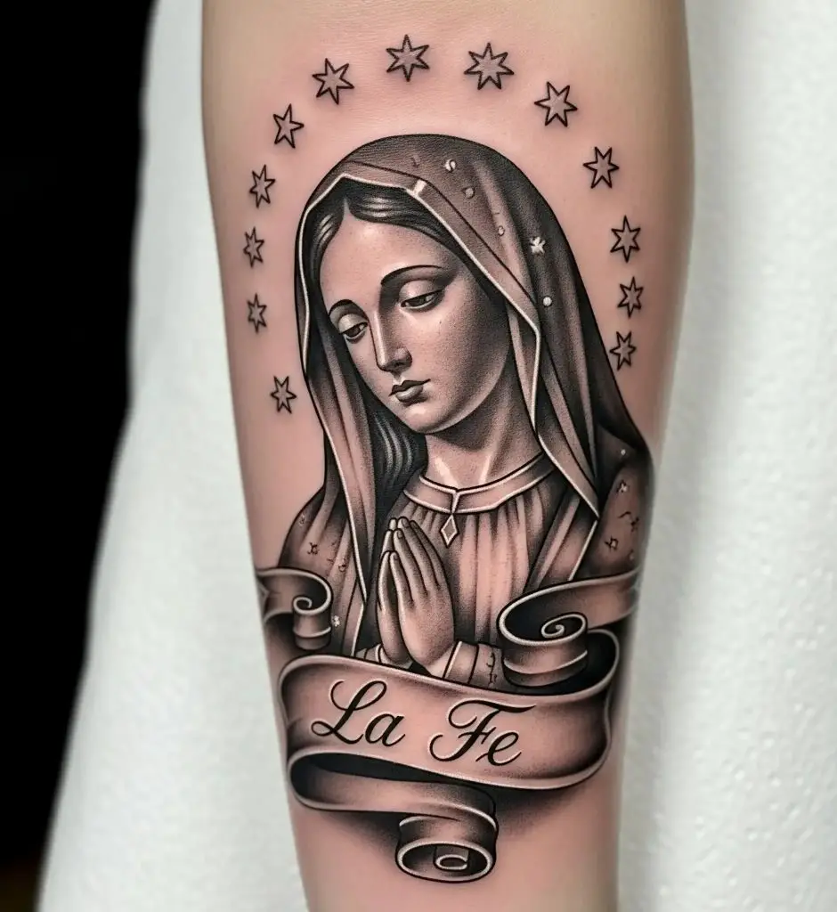 Virgen with a Banner