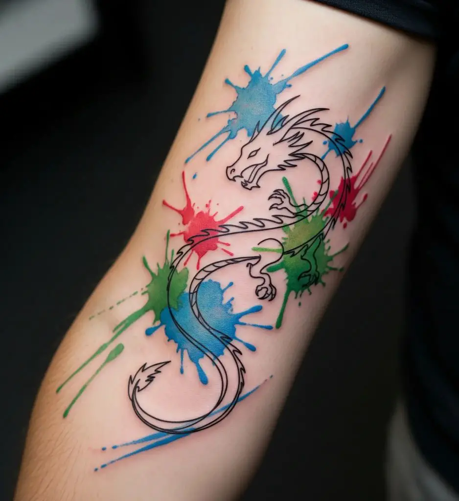 Watercolor Dragon Splash