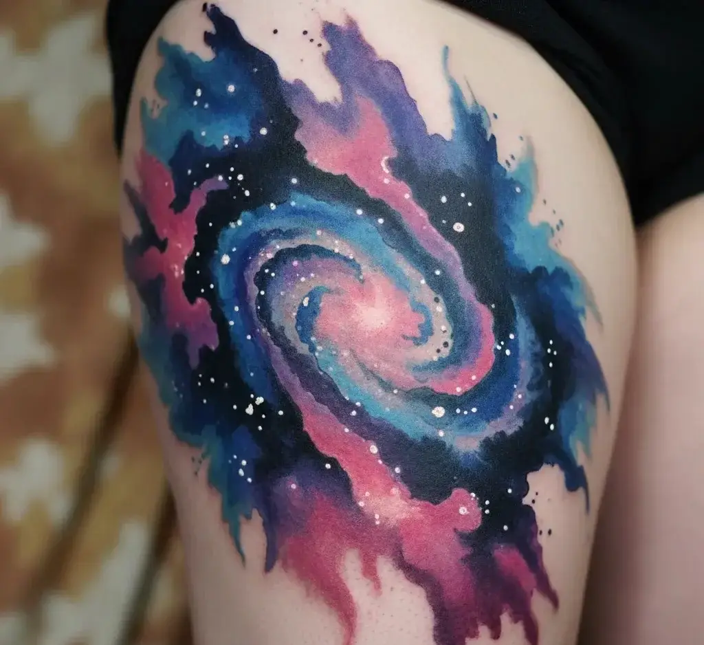 Watercolor Galaxy Tattoo